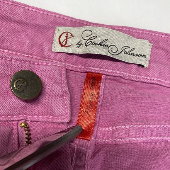 CJ Cookie Johnson Mercy Crop Jeans Sz 25 Pink Midrise Stretch Denim Capri USA - Picture 3 of 11